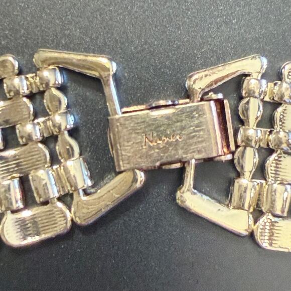 Vintage NAPIER Signed Silver Tone Mesh Collar Necklace - Picture 5 of 9